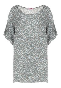 Born2be - Ciemnozielona Bluzka z Wiskozy Maerelaia. Kolekcja: plus size. Kolor: zielony. Materiał: wiskoza. Długość: krótkie. Wzór: kwiaty. Sezon: lato