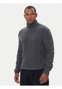 TOMMY HILFIGER - Tommy Hilfiger Golf MW0MW40914 Szary Regular Fit. Typ kołnierza: golf. Kolor: szary. Materiał: wełna #1