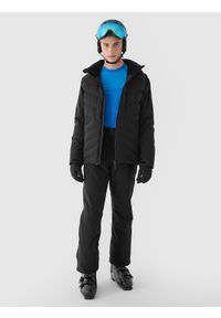4f - 4F Kurtka narciarska membrana Dermizax 20000 męska - czarna L. Typ kołnierza: kaptur. Kolor: czarny. Materiał: dzianina, materiał, puch. Długość: długie. Wzór: aplikacja. Sezon: zima. Styl: klasyczny #2