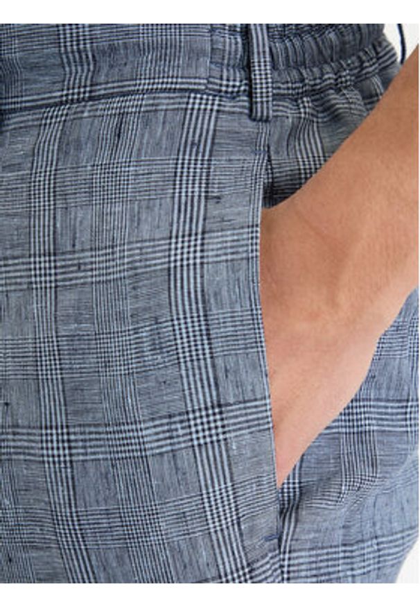 TOMMY HILFIGER - Tommy Hilfiger Spodnie materiałowe Smart MW0MW42715 Granatowy Regular Fit. Kolor: niebieski. Materiał: len