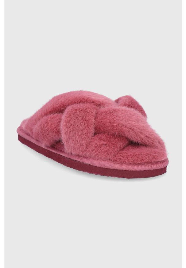 Flip*Flop Kapcie kolor różowy. Kolor: różowy. Materiał: guma, materiał. Wzór: gładki