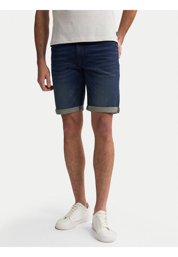 Petrol Industries Szorty jeansowe M-ROS-SHO001 Granatowy Slim Fit. Kolor: niebieski. Materiał: bawełna