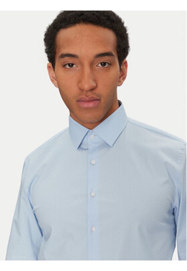 Calvin Klein Koszula K10K114299 Błękitny Slim Fit. Kolor: niebieski. Materiał: bawełna