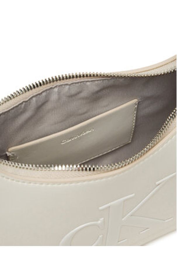 Calvin Klein Torebka Bold Ck Small Shoulder Bag LV04F3230G Biały. Kolor: biały. Materiał: skórzane