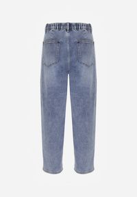 Renee - Niebieskie Jeansy Mom Fit z Bawełną High Waist Agarehe. Okazja: na co dzień, na imprezę. Stan: podwyższony. Kolor: niebieski. Styl: casual, elegancki, klasyczny #8