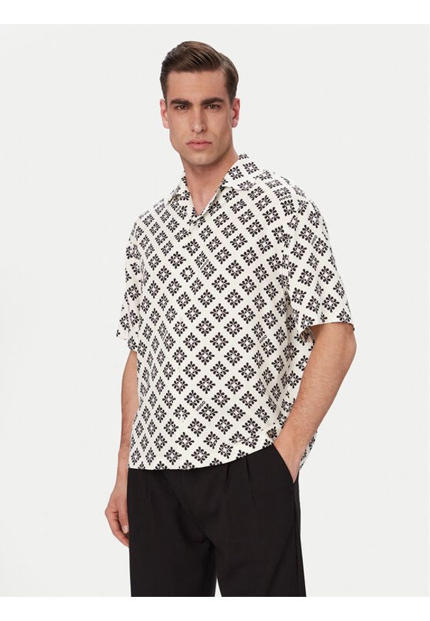 Hugo - HUGO Koszula Espino 50560632 Kolorowy Oversize. Materiał: lyocell. Wzór: kolorowy