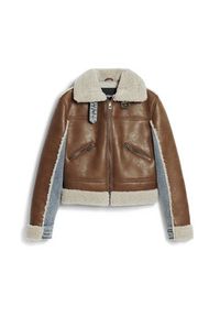 Desigual Kurtka z imitacji skóry Double 25WWEW39 Brązowy Regular Fit. Kolor: brązowy. Materiał: bawełna #6