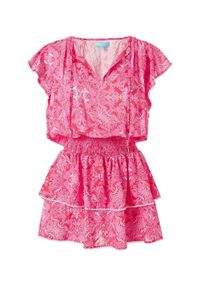 Melissa Odabash - MELISSA ODABASH - Sukienka mini Keri. Okazja: na plażę. Kolor: różowy, wielokolorowy, fioletowy. Materiał: tkanina, koronka, wiskoza. Wzór: aplikacja, koronka. Styl: wakacyjny. Długość: mini #3