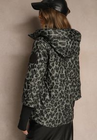 Renee - Zielona Pikowana Kurtka z Szerokim Ściągaczem przy Rękawach Oleaste. Okazja: na co dzień. Kolor: zielony. Materiał: jeans. Styl: casual, elegancki #5