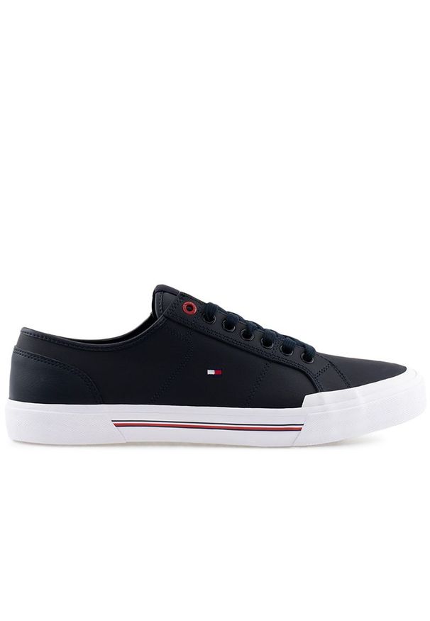 TOMMY HILFIGER - Buty Tommy Hilfiger Core Corporate Vulc FM0FM04561-DW5 - granatowe. Okazja: na co dzień. Kolor: niebieski. Materiał: guma, skóra, materiał, kauczuk, poliester. Szerokość cholewki: normalna