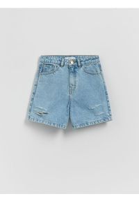 Reserved - Jeansowe szorty z wysokim stanem - niebieski. Stan: podwyższony. Kolor: niebieski. Materiał: jeans #1