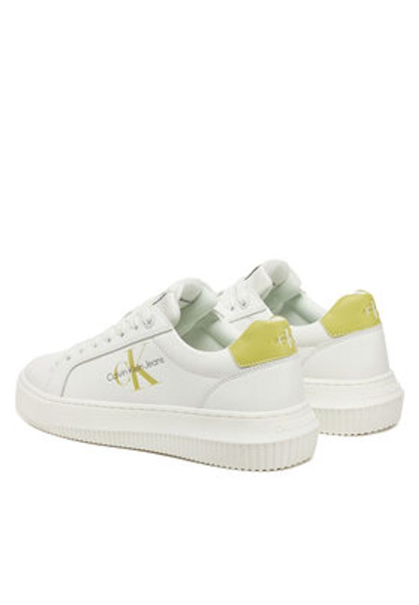 Calvin Klein Jeans Sneakersy Chunky Cupsole Laceup Mon Lth YW0YW00823 Biały. Kolor: biały. Materiał: skóra
