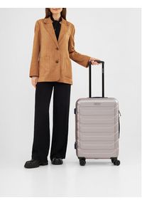 Gino Rossi - GINO ROSSI Walizka średnia CEO-GIN-M-002-05-GOLD Złoty. Kolor: złoty. Materiał: materiał #4