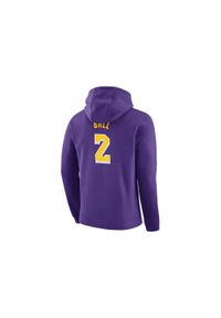 Nike - Bluza męska nike nba los angeles lakers lonzo ball hoodie field purple. Kolor: fioletowy. Sport: bieganie