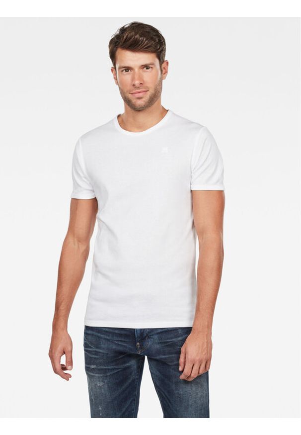 G-Star RAW - G-Star Raw Komplet 2 t-shirtów D07205-124-110 Biały Slim Fit. Kolor: biały. Materiał: bawełna