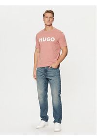 Hugo - HUGO T-Shirt Dulivio 50467556 Różowy Regular Fit. Kolor: różowy. Materiał: bawełna #5