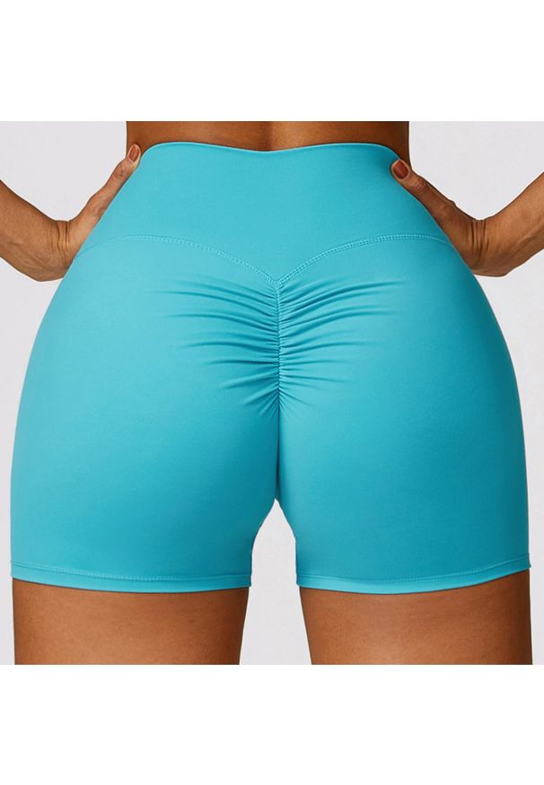 Intica - Spodenki sportowe modelujące z elastycznym pasem do treningu i biegania Essence. Kolor: niebieski. Materiał: materiał. Sport: fitness