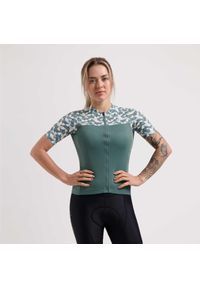 ROGELLI - Koszulka rowerowa damska Rogelli Essential Graphic. Kolor: żółty, zielony, wielokolorowy. Materiał: materiał. Sport: kolarstwo #1