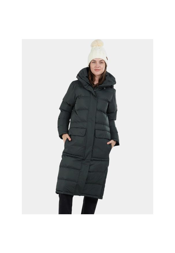 FUNDANGO - Płaszcz Zimowy Damski Fundango Sabina. Kolor: zielony. Sezon: zima. Sport: turystyka piesza