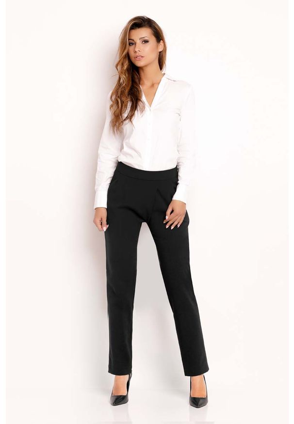 Czarne spodnie z wysokim stanem Lou-Lou eleganckie