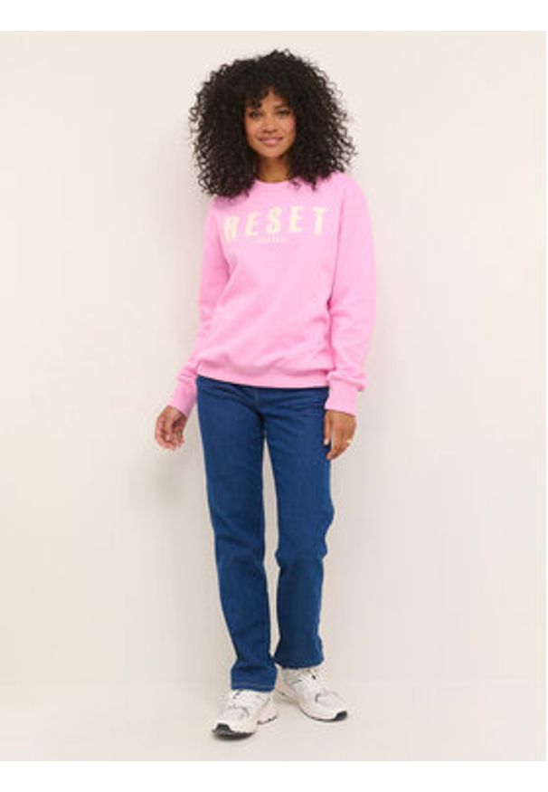 Kaffe Bluza Sally 10507217 Różowy Loose Fit. Kolor: różowy. Materiał: bawełna