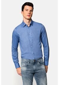 Lancerto - Koszula Niebieska Alison. Kolor: niebieski. Materiał: tkanina, bawełna. Wzór: gładki, haft