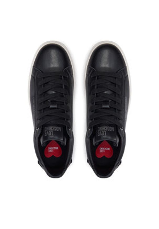 Love Moschino - LOVE MOSCHINO Sneakersy JA15394G0LIA000A Czarny. Kolor: czarny. Materiał: skóra