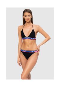 OFF-WHITE Czarne bikini. Kolor: czarny. Materiał: guma. Wzór: aplikacja