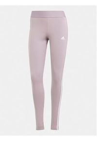 Adidas - adidas Legginsy 3 Stripes IR5347 Różowy Slim Fit. Kolor: fioletowy. Materiał: bawełna #2