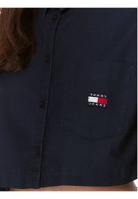 Tommy Jeans Koszula Badge DW0DW17345 Granatowy Relaxed Fit. Kolor: niebieski. Materiał: bawełna