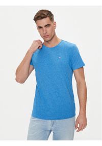 Tommy Jeans T-Shirt Jaspe DM0DM09586 Niebieski Slim Fit. Kolor: niebieski. Materiał: syntetyk