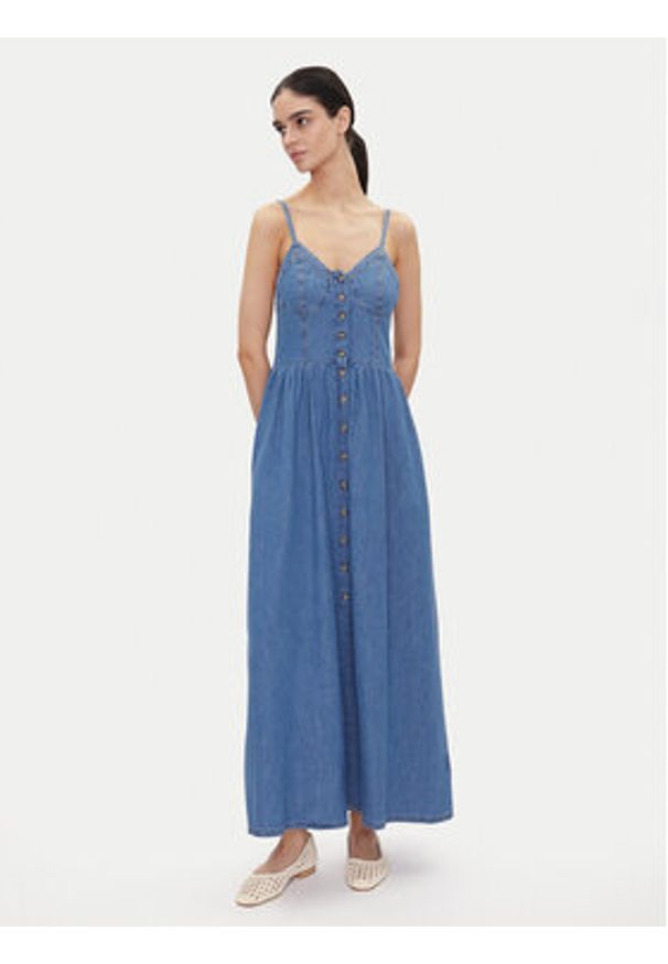 Lee Sukienka jeansowa Corset 112363488 Niebieski Slim Fit. Kolor: niebieski. Materiał: bawełna