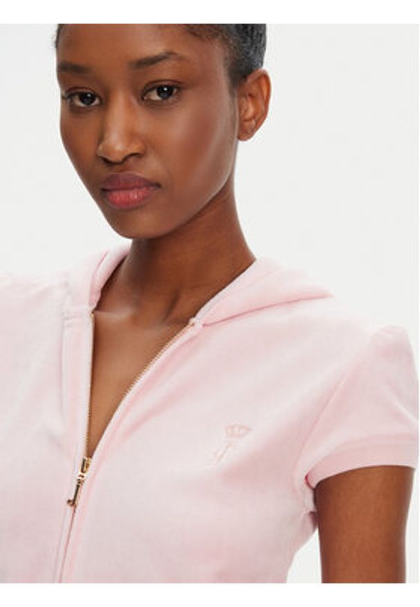 Juicy Couture Bluza Heritage JCGAS125021 Różowy Slim Fit. Kolor: różowy. Materiał: bawełna