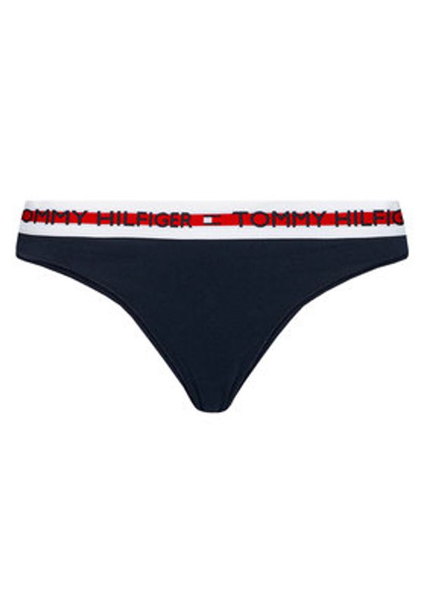 TOMMY HILFIGER - Tommy Hilfiger Stringi UW0UW02458 Granatowy. Kolor: niebieski. Materiał: bawełna