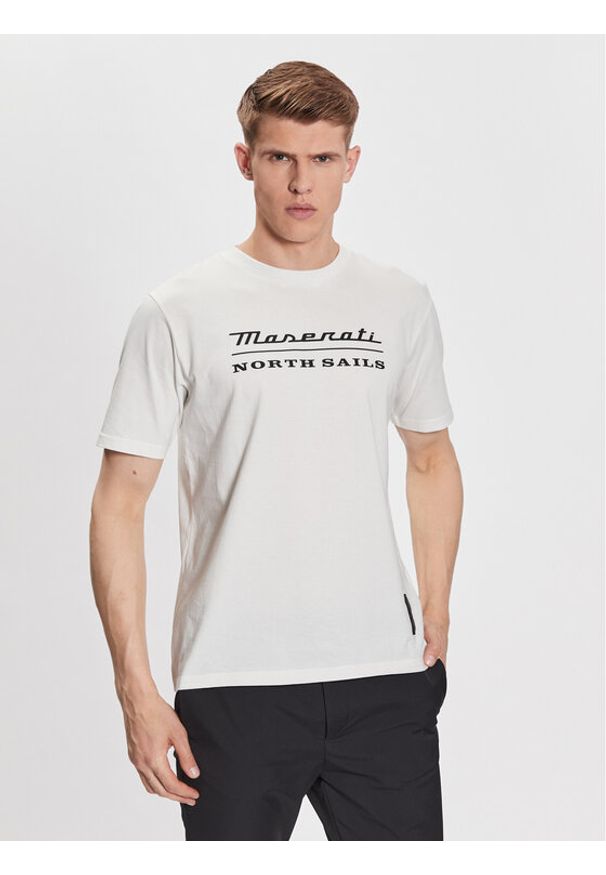 North Sails T-Shirt Maserati 453014 Biały Regular Fit. Kolor: biały. Materiał: bawełna