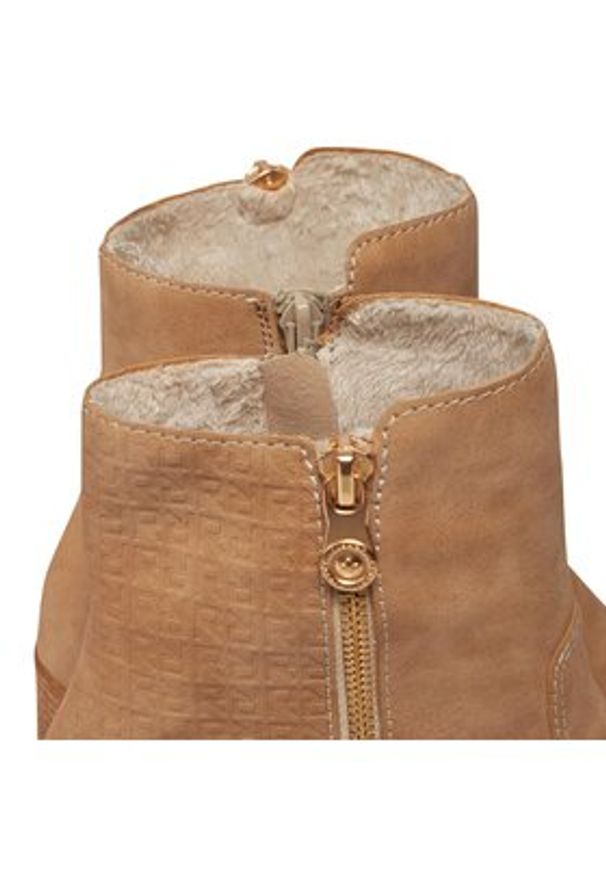 Rieker Botki Y9060-60 Brązowy. Kolor: brązowy. Materiał: skóra