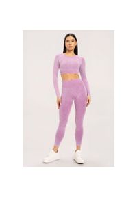 GYM GLAMOUR - Legginsy fitness damskie Gym Glamour sprane. Kolor: różowy. Sport: fitness