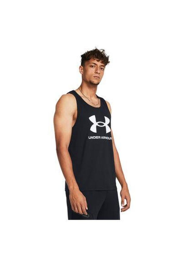 Under Armour - Koszulka męska tank top UNDER ARMOUR 1382883 bez rękawów. Kolor: czarny. Długość rękawa: bez rękawów