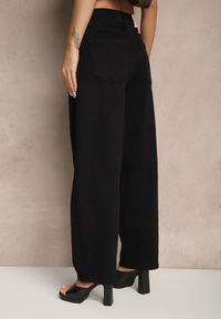 Renee - Czarne Jeansy o Kroju Balloon High Waist Zalirune. Okazja: na co dzień, na spacer. Stan: podwyższony. Kolor: czarny. Styl: casual, elegancki