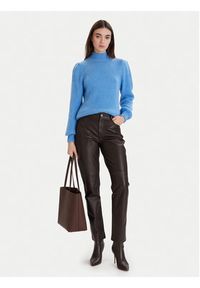 Morgan Golf 242-MLEONAR Niebieski Regular Fit. Typ kołnierza: golf. Kolor: niebieski. Materiał: syntetyk #5