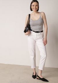 Born2be - Ciemnoszary Bieliźniany Top z Bawełny Ozdobiony Koronkową Lamówką Bervina. Kolor: szary. Materiał: bawełna, koronka. Wzór: aplikacja #4