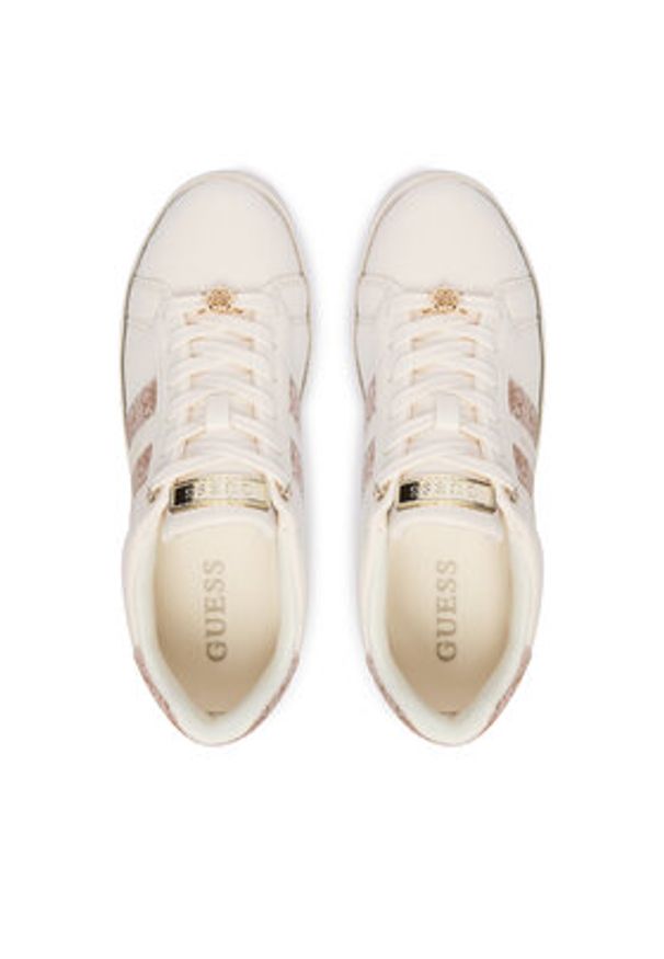 Guess Sneakersy FLTBRL ELE12 Kremowy. Kolor: kremowy. Materiał: skóra