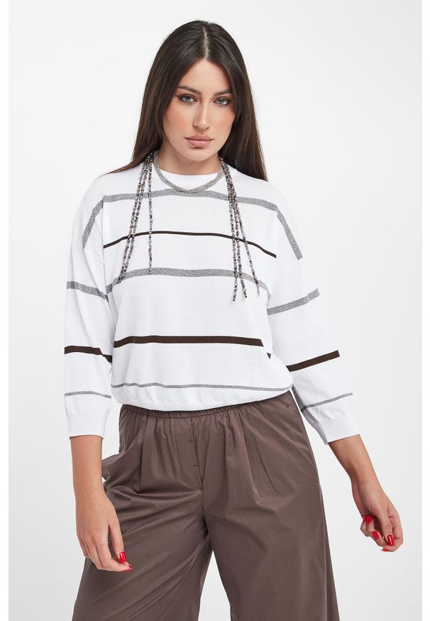 Sweter damski w paski PESERICO. Wzór: paski