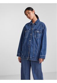 Kurtka jeansowa Pieces. Kolor: niebieski. Materiał: bawełna, jeans #1