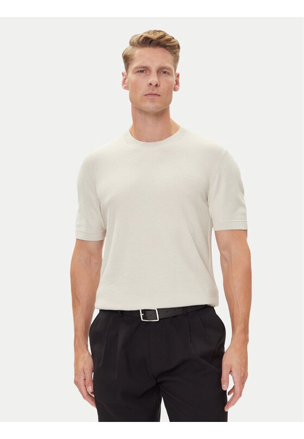 BOSS T-Shirt H-Ianni 50543161 Écru Regular Fit. Materiał: bawełna