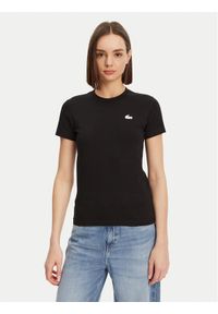 Lacoste T-Shirt TF9246 Czarny Slim Fit. Kolor: czarny. Materiał: bawełna