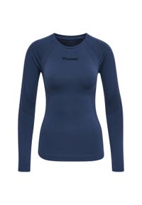 Damska koszulka z długim rękawem Hummel Shaping. Kolor: niebieski. Długość rękawa: długi rękaw. Długość: długie. Styl: sportowy