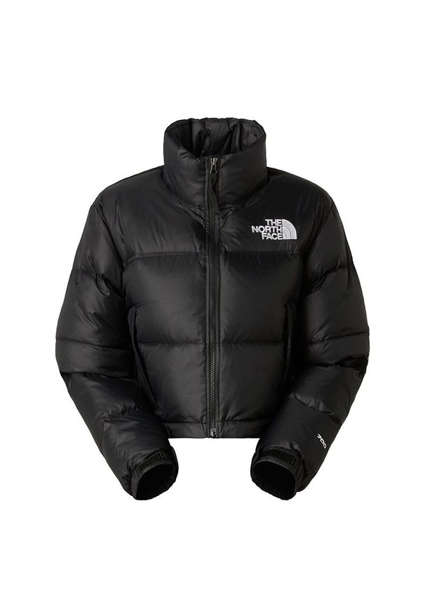 Kurtka damska The North Face Nuptse Short Jacket 0A5GGEGOG1 - czarna. Kolor: czarny. Materiał: puch. Długość: krótkie. Wzór: aplikacja