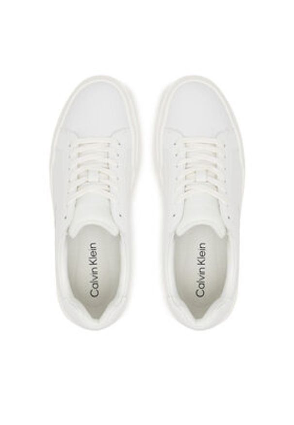 Calvin Klein Sneakersy Chunky Cupsole Laceup Lth Wn YW0YW01947 Biały. Kolor: biały. Materiał: skóra