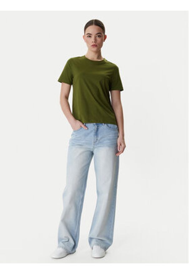 Vero Moda T-Shirt Paulina 10316991 Zielony Regular Fit. Kolor: zielony. Materiał: bawełna